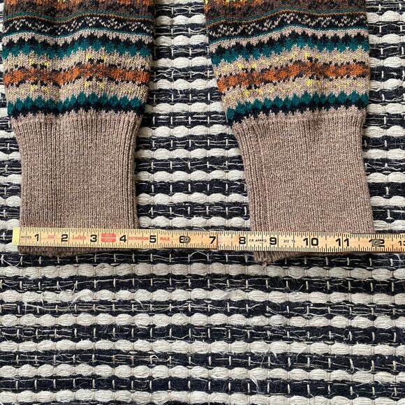 🌿Wool Handmade  Fair Isles Brown Green Leg Arm Sleeve Warners OS - Picture 6 of 6